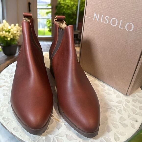 NISOLO Anthropologie $228 Chelsea Boots Women’s 9 Leather Ankle NEW Sustainable - Picture 7 of 16